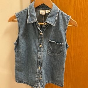 Gap Sleeveless Jean Shirt